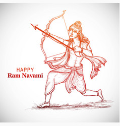 Hnad Draw Sketch Lord Rama With Arrow Killing