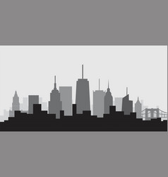 New York City Highrise Skyline Simplicity Flat