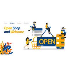 Open Sign Displayed On The Store Front Mobile