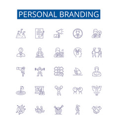 Personal Branding Line Icons Signs Set Design