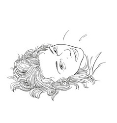 Sketch Of Upside Down Portrait Of Caucasian Young