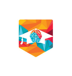 Brain And Graduation Cap Icon Design