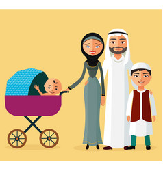 Happy Arab Couple With A Newborn Baby