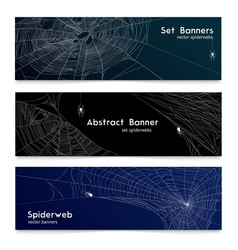 Realistic Spider Web Cobweb Banners