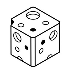 A Line Isometric Icon Of Cheese Block