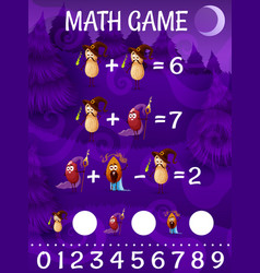 Cartoon Nut And Bean Wizard Characters Math Game