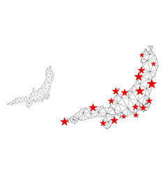 Polygonal Network Mesh Honshu Island Map