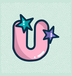 Unicorn Font Pink Letter U With Star