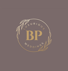 Bp Initials Letter Wedding Monogram Logos