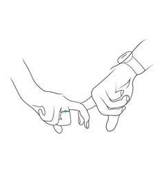 Lovely Promise Two Hand Line Art Drawing Style