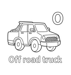 Off Road Truck Alphabet Abc Coloring Page O