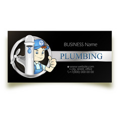 Plumbing Repair Service Business Card Concept