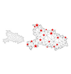 Polygonal Network Mesh Hubei Province Map