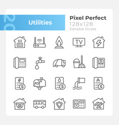 Public Utilities Pixel Perfect Linear Icons Set