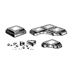 Sketch Of Bitten Chocolate Bar Pieces