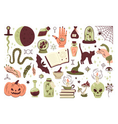 Doodle Halloween Elements Witchcraft Magic