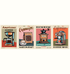 Good Morning In Italian Retro Coffee Poster Set