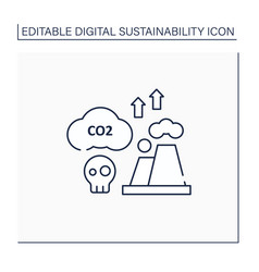 Greenhouse Gas Emission Line Icon