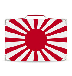 Japan Rising Sun Flag On Suitcase Travel