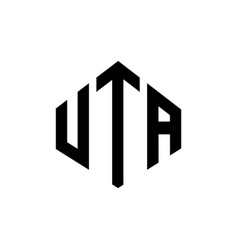 Uta Letter Logo Design With Polygon Shape