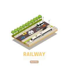 City Train Isometric Background