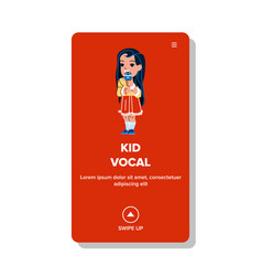 Kid Vocal Practicing In Musician School