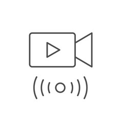 Live Video Line Outline Icon