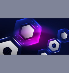 Abstract Background Neon Hexagon