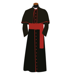 Black Cassock On White Background