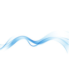 Blue Wavy Abstract Wave Flow On White Background