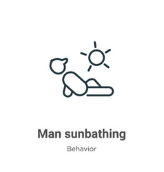 Man Sunbathing Outline Icon Thin Line Black