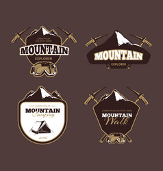 Mountain Exploration Retro Emblems Labels Badges