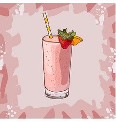 Strawberry Smoothie Recipe Menu Element For Cafe