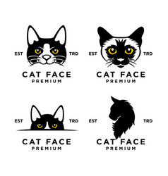 Cat Face Head Logo Icon Design