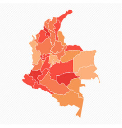 Colorful Colombia Divided Map