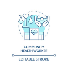 Community Health Worker Turquoise Concept Icon