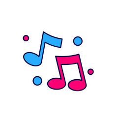 Filled Outline Music Note Tone Icon Isolated