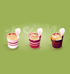 Instant Noodle Cups Isolated On Background