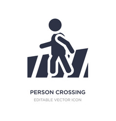 Person Crossing Street On Crosswalk Icon On White