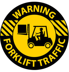 Warning Forklift Traffic Floor Sign On White