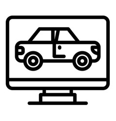 Online Car Showroom Icon Outline Style