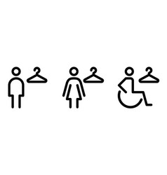 Set Of Changing Room Line Icons