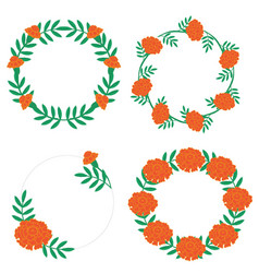 Set Of Wreaths Of Marigold Flowers