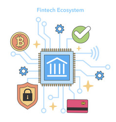 Fintech Ecosystem Concept Flat