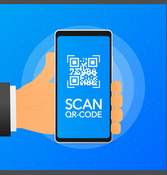 Hand Holds Phone With Scan Qr Code On Screen