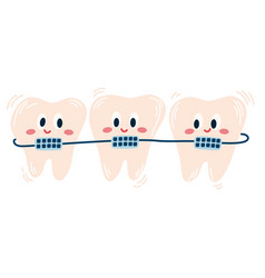 Teeth With Braces Cute Cartoon With Braces