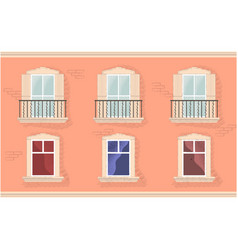 Balcony And Window House Wall Facade