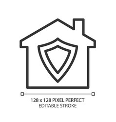 Home Security Pixel Perfect Linear Icon