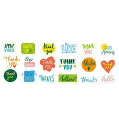 Social Media Phrases Handwritten Posts Stickers