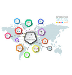 Business Labels Infographic On World Map